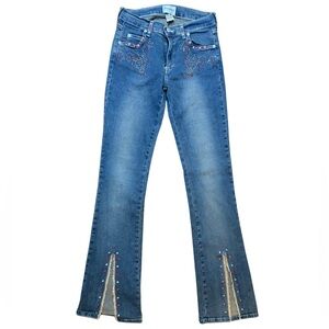 Vintage Sharagano Paris Oriane Embellished Flare Stretch Jean SZ S RARE LIKE NEW